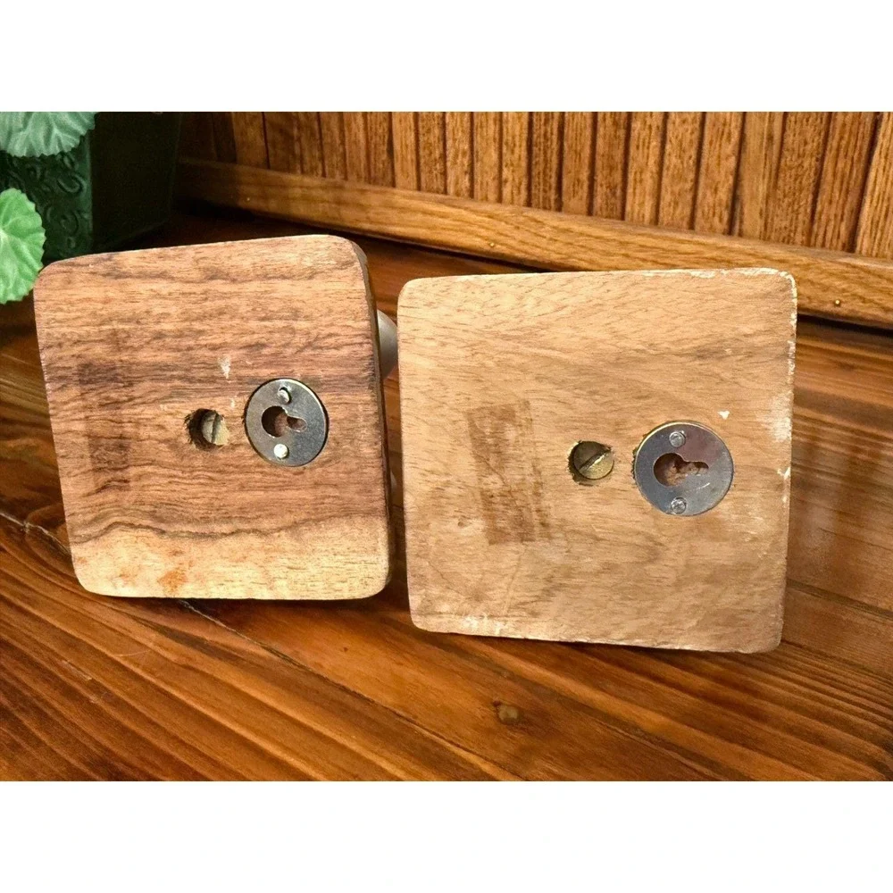 Hot Cold Faucet Knob Wall Hooks Set Rustic Farmhouse Wood Ceramic Bathroom